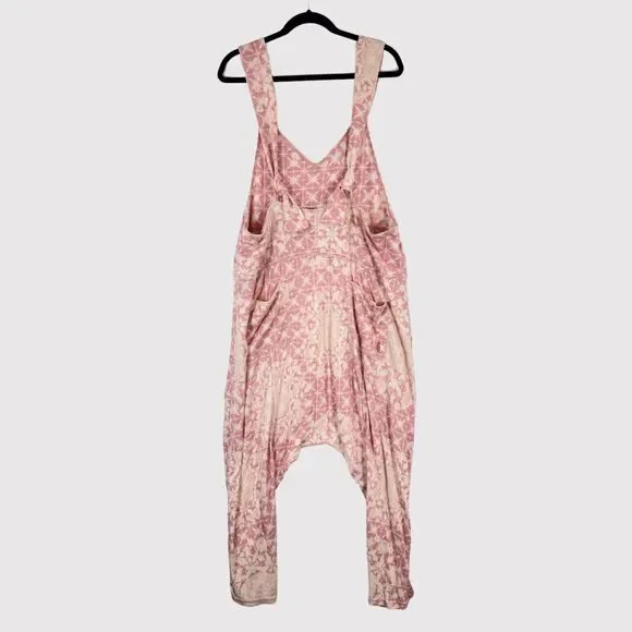 NWT Free People Movement Womens High Tide Jumpsuit Pink Ankle Zip Medium